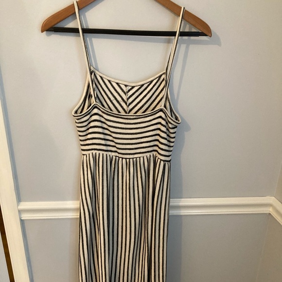 Caution to the Wind Black&White Striped Midi Dress - Picture 4 of 7
